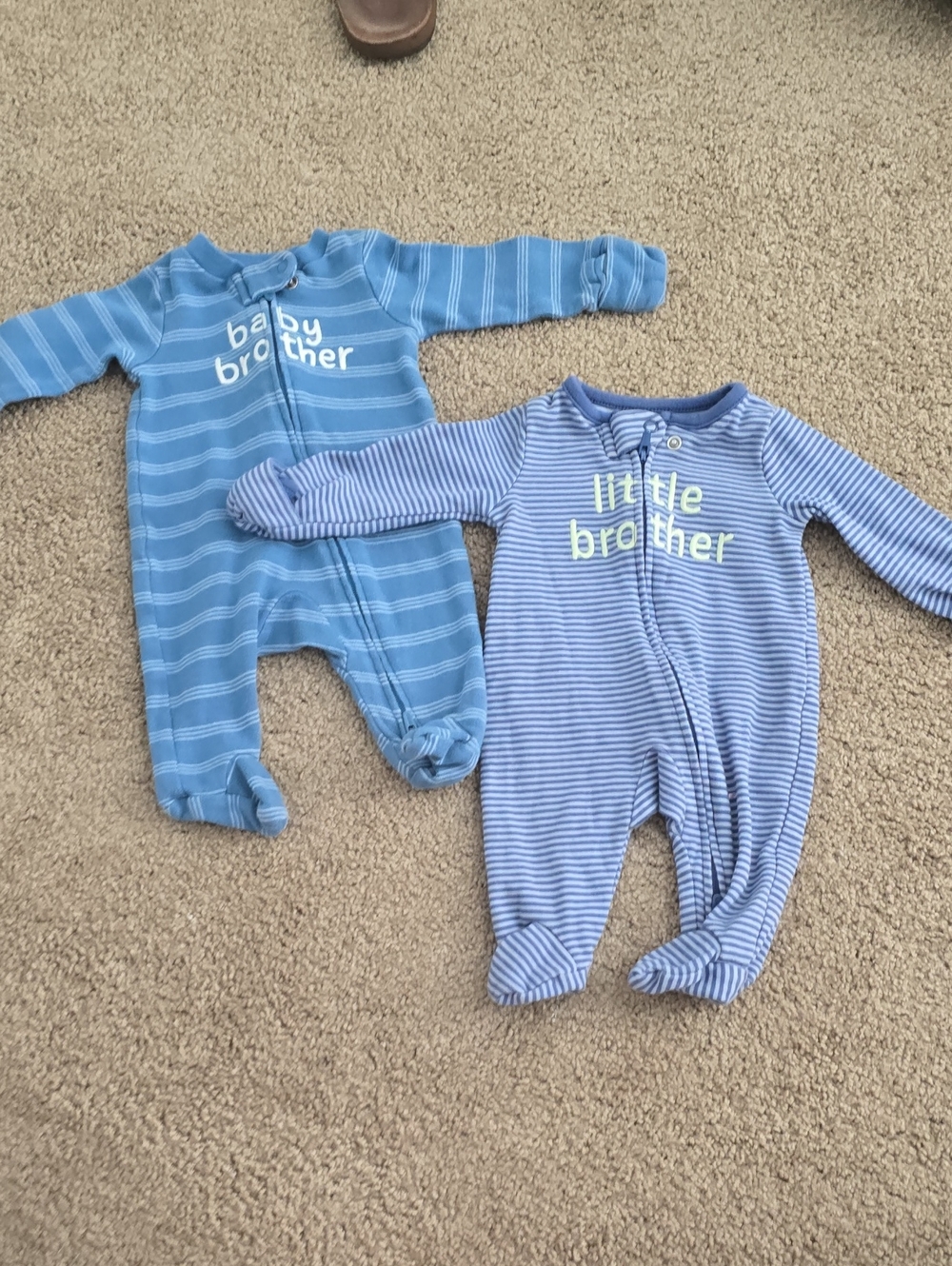 Blue Striped Baby One-Piece Footie - Unbranded